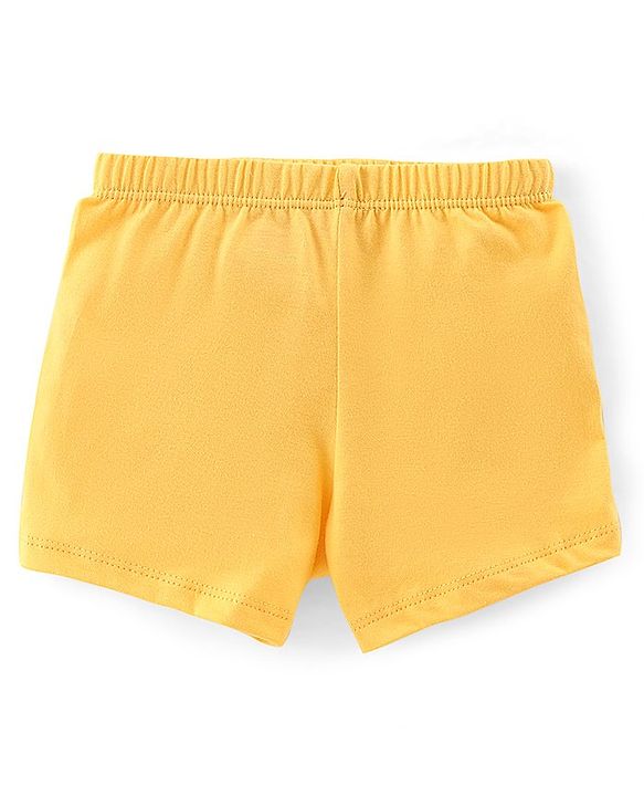 Babyhug 100% Cotton Knit Solid Stripe & Animal Print Trunk Pack of 3- White & Yellow
