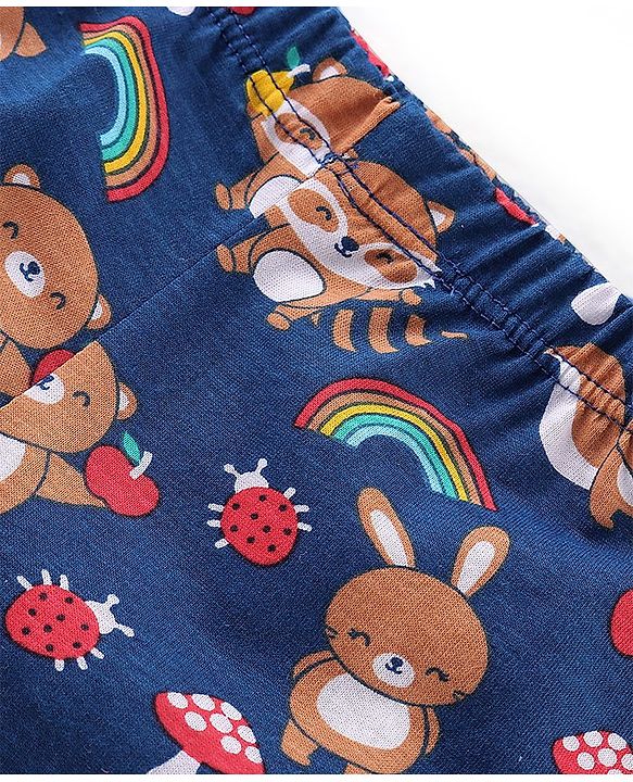 Babyhug 100% Cotton Knit Teddy & Stripe Print Trunks Pack of 3- Multicolour