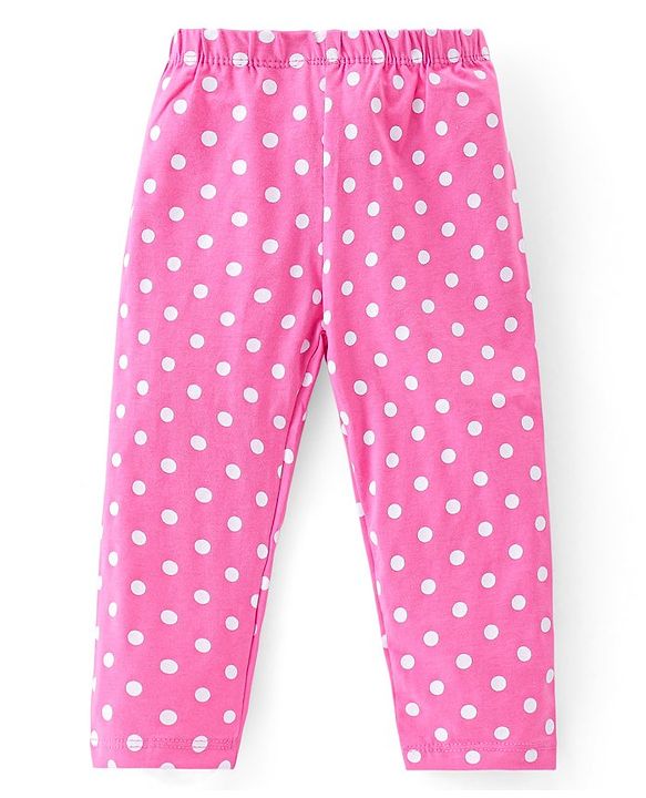Babyhug Cotton Lycra Knit Full Length Leggings With Strech Floral Print Pack of 3 - Multicolor
