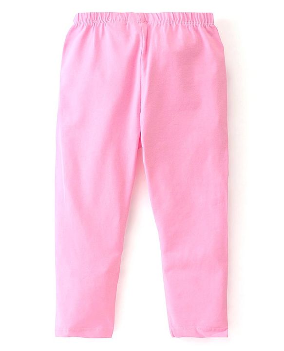 Babyhug Cotton Lycra Full Length Leggings Heart & Butterfly Print Pack of 3 - Multicolour