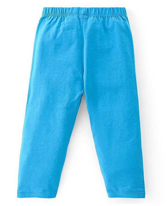 Babyhug Cotton Lycra Full Length Leggings With Heart & Floral Print Pack Of 3 - Multicolor