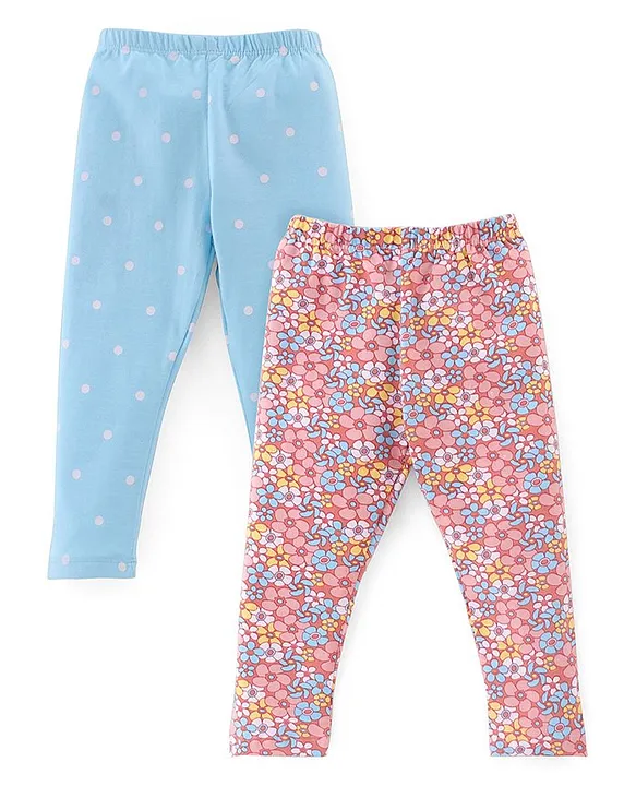 Buy Dollar Missy Pink & Blue Cotton Leggings - Pack of 2 for Women's Online  @ Tata CLiQ