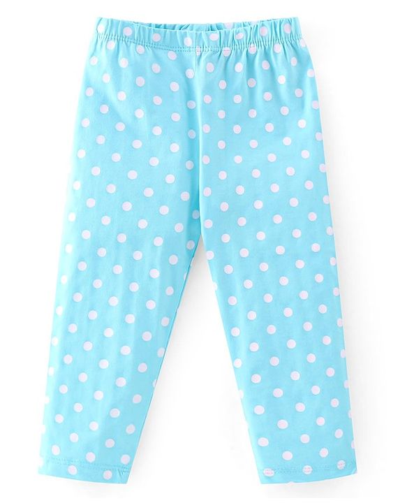 Babyhug Cotton Lycra Full Length Leggings With Floral Print & Polka Dots Print Pack Of 5 - Multicolour