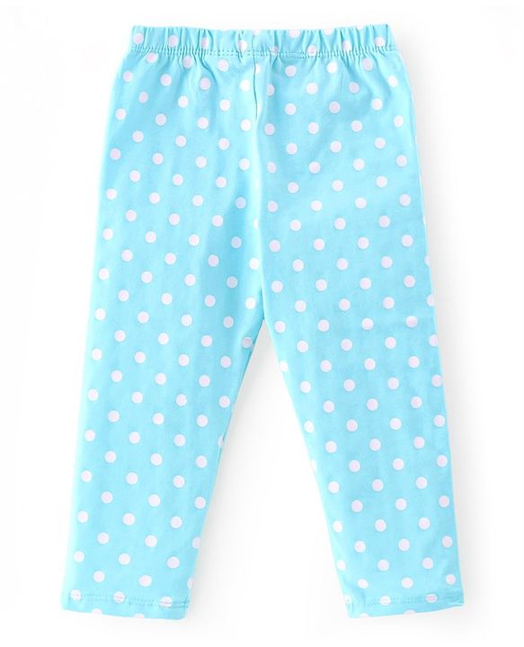 Babyhug Cotton Lycra Full Length Leggings With Floral Print & Polka Dots Print Pack Of 5 - Multicolour
