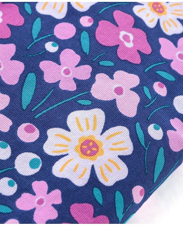 Babyhug Cotton Lycra Full Length Leggings With Floral Print & Polka Dots Print Pack Of 5 - Multicolour