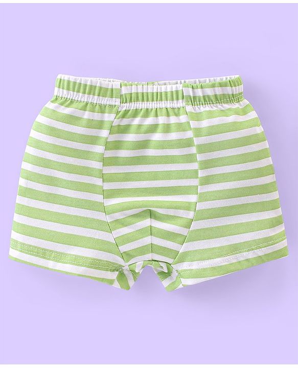 Babyhug 100% Cotton Animal Printed Trunk Pack of 3 - White Blue & Green