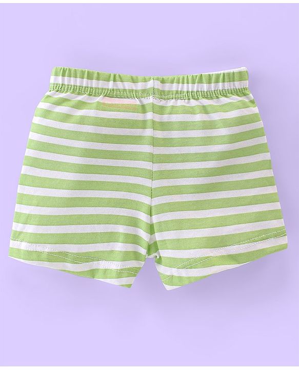 Babyhug 100% Cotton Animal Printed Trunk Pack of 3 - White Blue & Green