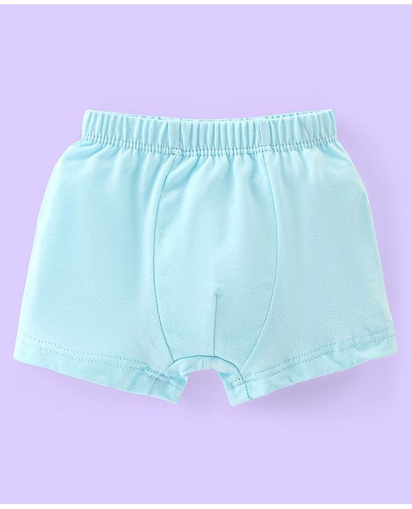 Babyhug 100% Cotton Animal Printed Trunk Pack of 3 - White Blue & Green