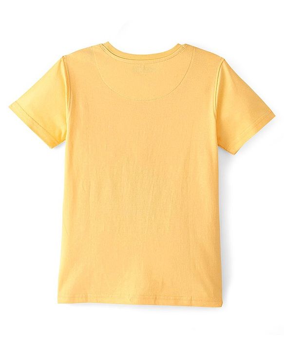 Pine Kids 100% Cotton Knit Half Sleeves T-Shirt With Car Print - Snapdragon