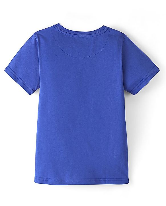 Pine Kids Cotton Half Sleeves T-Shirt The Game Print - Dazzling Blue