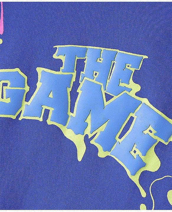Pine Kids Cotton Half Sleeves T-Shirt The Game Print - Dazzling Blue