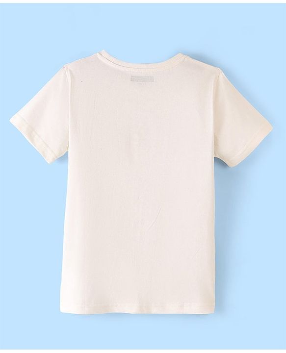 Pine Kids Cotton Half Sleeves T-Shirt Text Print - Snow White