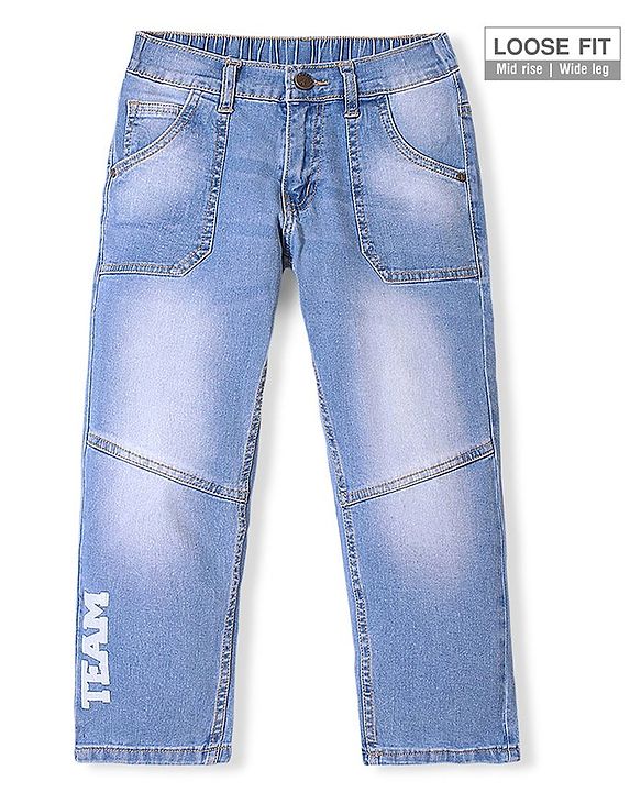 Pine Kids Denim Ankle Length Washed Jeans -Blue