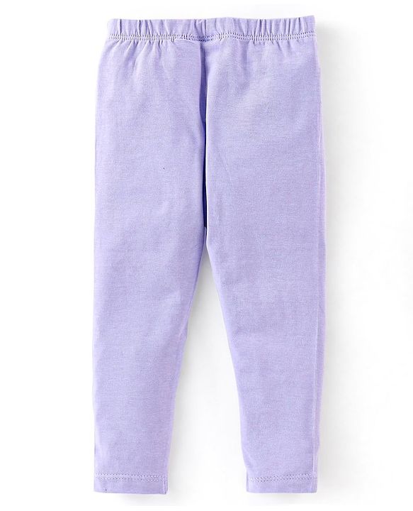 Babyhug Cotton Lycra Knit Full Length Leggings With Strech Unicorn Print Pack of 3 - Multicolor