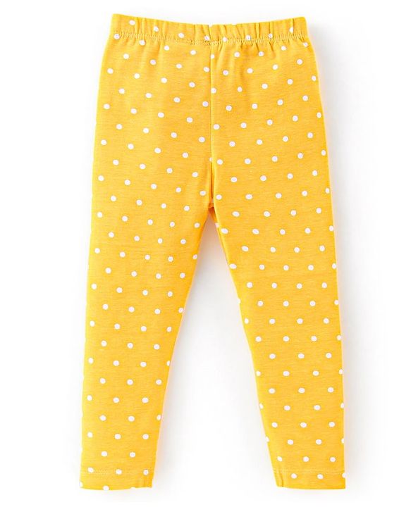 Babyhug Cotton Lycra Knit Full Length Leggings With Strech Floral Print Pack of 3 - Multicolor