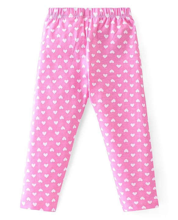 Babyhug Cotton Lycra Knit Full Length Leggings Butterfly & Dot Print Pack of 2- Multicolour