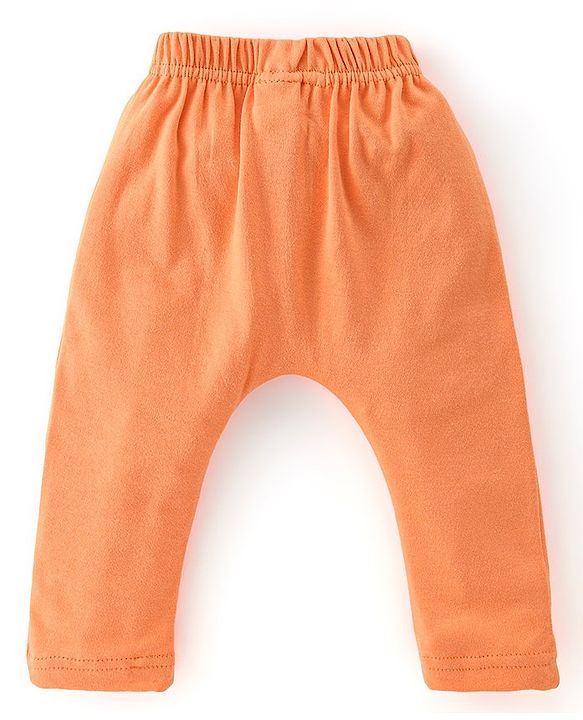 Babyhug Cotton Knit Full Length Diaper Leggings with Striped & Sports Print Pack of 3 - Blue & Orange