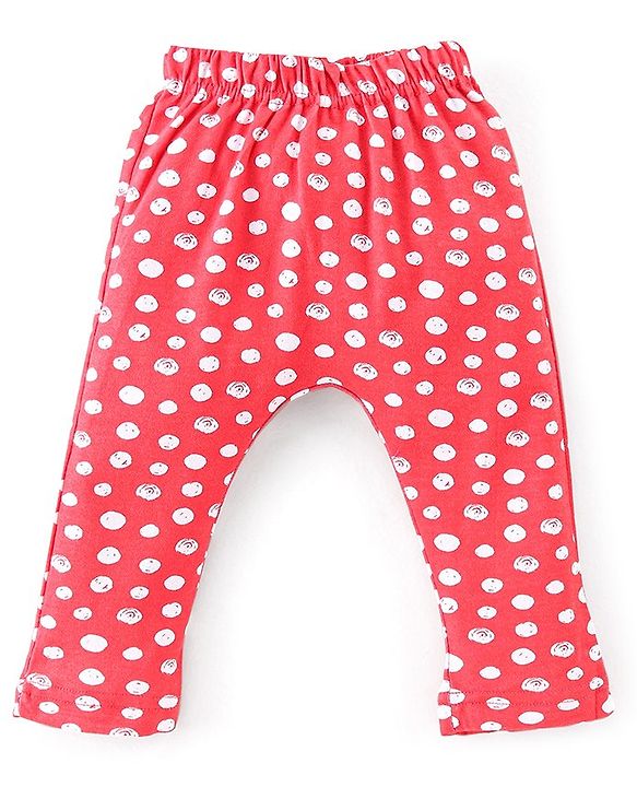 Babyhug Cotton Interlock Knit Full Length Diaper Legging Circle Print Pack of 3 - Multicolor