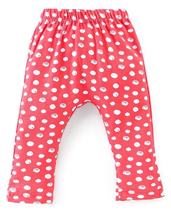 Babyhug Cotton Interlock Knit Full Length Diaper Legging Circle Print Pack of 3 - Multicolor