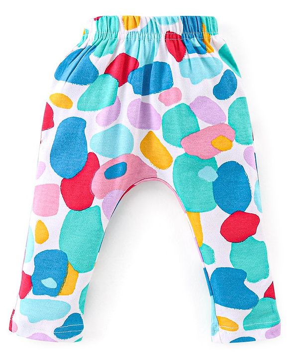 Babyhug Cotton Interlock Knit Full Length Diaper Legging Circle Print Pack of 3 - Multicolor