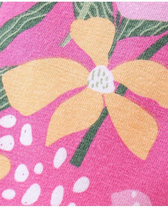 Babyhug Cotton Lycra Full Length Leggings Floral Printed - Pink