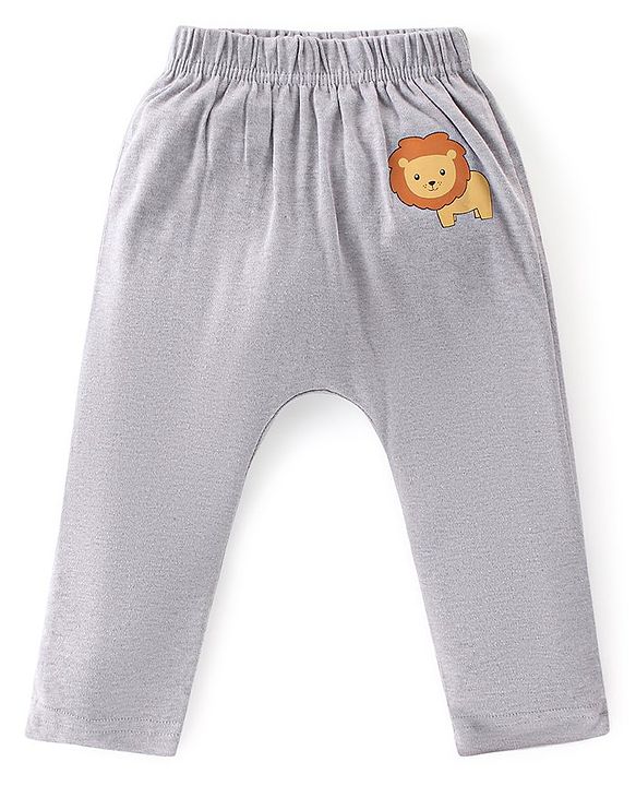 Babyhug Cotton Full Length Diaper Leggings Lion & Stripes Print Pack Of 3- White Yellow & Green