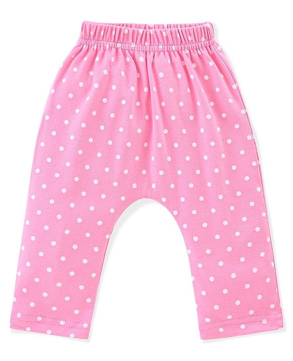 Babyhug Cotton Knit Full Length Diaper Leggings Mushroom Printed Pack of 3 - Pink Yellow & Blue
