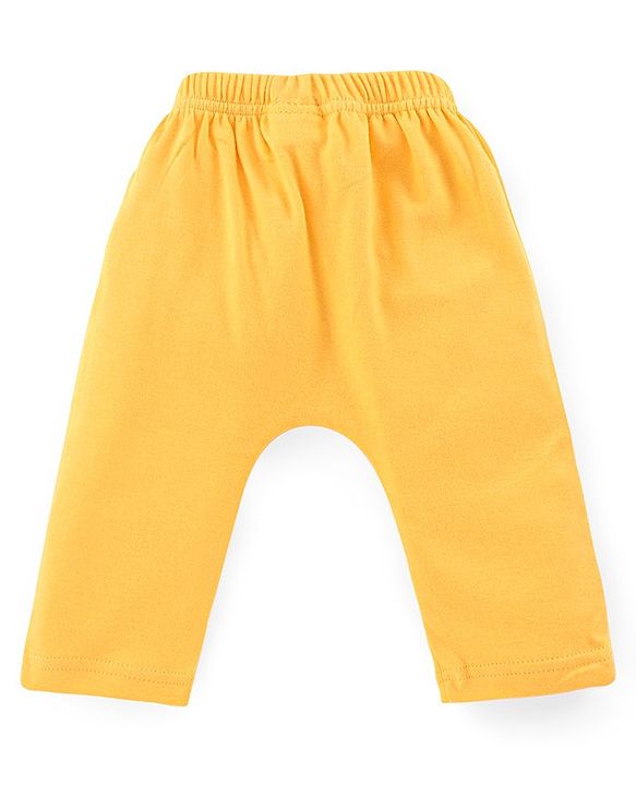Babyhug Cotton Knit Full Length Diaper Leggings Mushroom Printed Pack of 3 - Pink Yellow & Blue