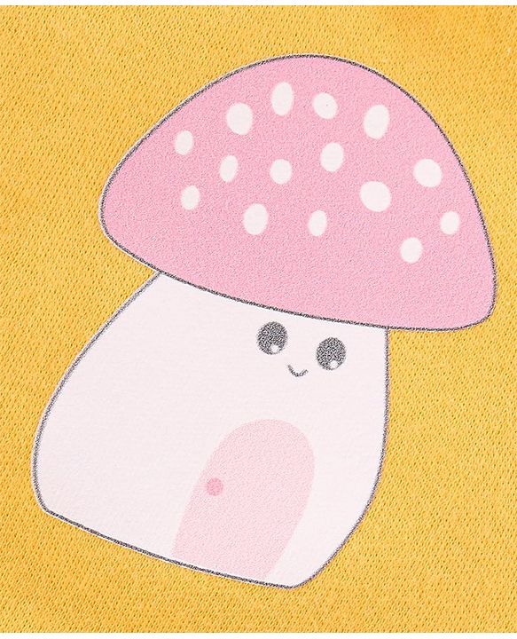 Babyhug Cotton Knit Full Length Diaper Leggings Mushroom Printed Pack of 3 - Pink Yellow & Blue