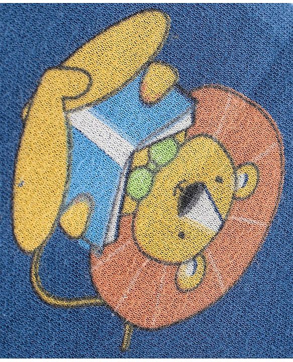 Babyhug Interlock Knit Full Length Diaper Pants Jungle Animals Printed Pack of 3 - Blue & Green