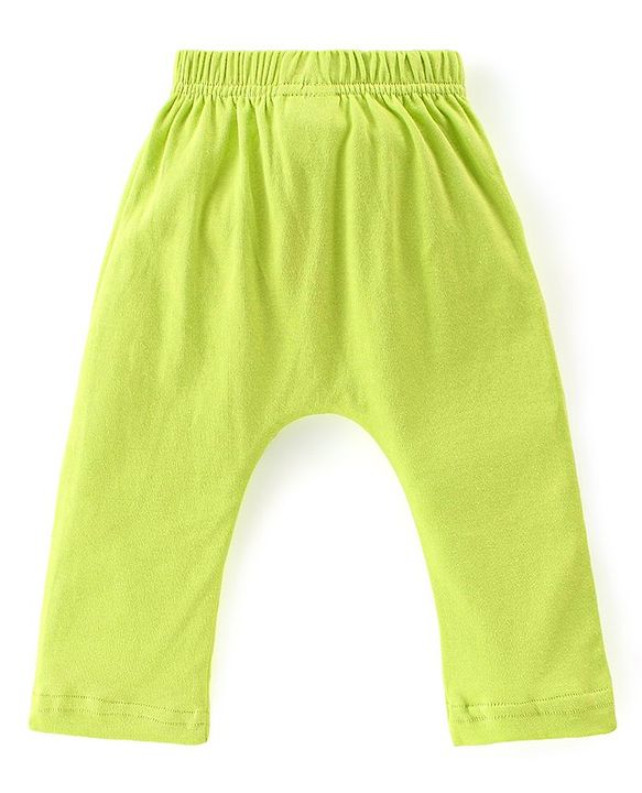Babyhug Cotton Full Length Diaper Leggings Dino & Stripes Print Pack Of 3- Blue & Green