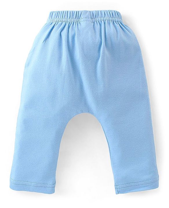Babyhug Interlock Cotton Knit Stripes & Giraffe Printed Diaper Leggings Pack of 3 - Multicolour