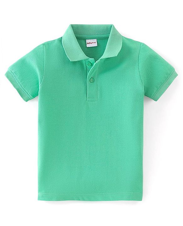 Babyhug Cotton Knit Half Sleeves Polo T-Shirt Solid Color - White