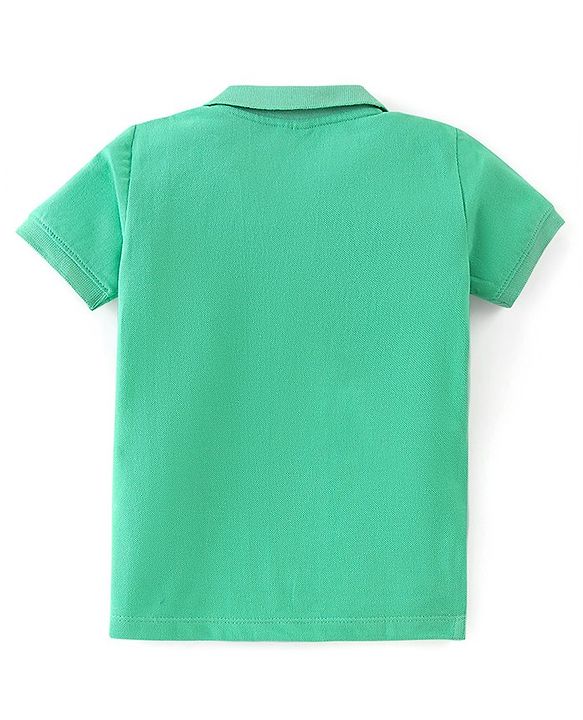 Babyhug Cotton Knit Half Sleeves Polo T-Shirt Solid Color - White