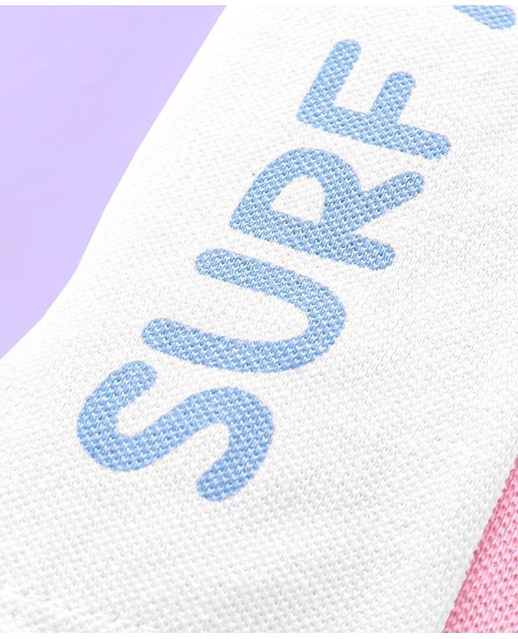 Babyhug 100% Cotton Knit Half Sleeves Cut & Sew Polo T-Shirt with Text Graphics - White Peach & Blue