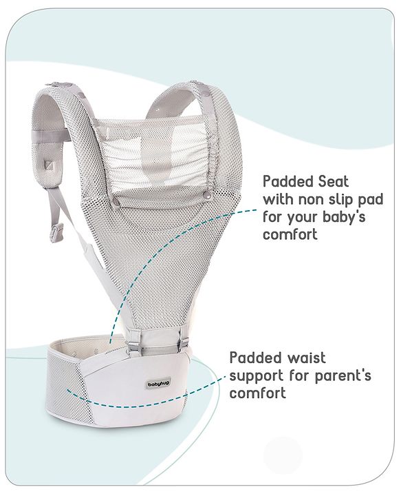 Babyhug Breeze 5 in 1  Hip Seat cum Baby Carrier - Grey