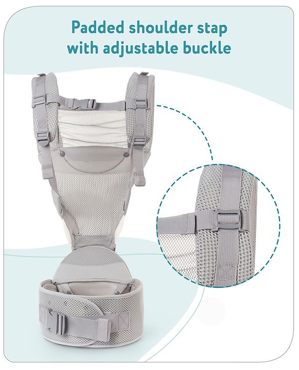Babyhug Breeze 5 in 1  Hip Seat cum Baby Carrier - Grey