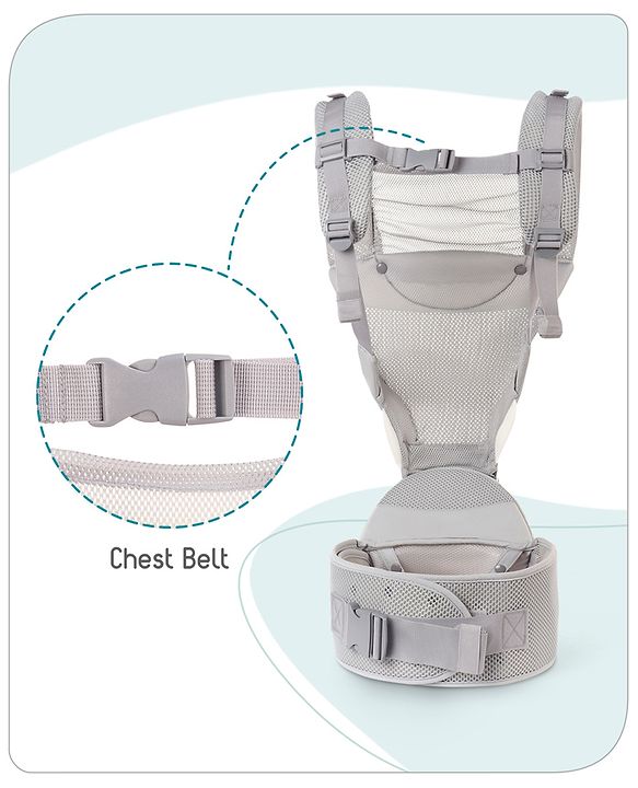 Babyhug Breeze 5 in 1  Hip Seat cum Baby Carrier - Grey