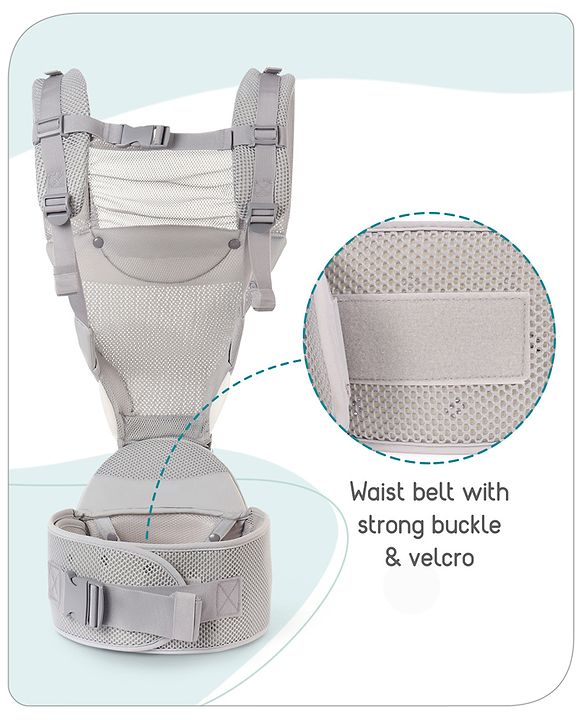 Babyhug Breeze 5 in 1  Hip Seat cum Baby Carrier - Grey