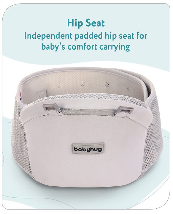 Babyhug Breeze 5 in 1  Hip Seat cum Baby Carrier - Grey