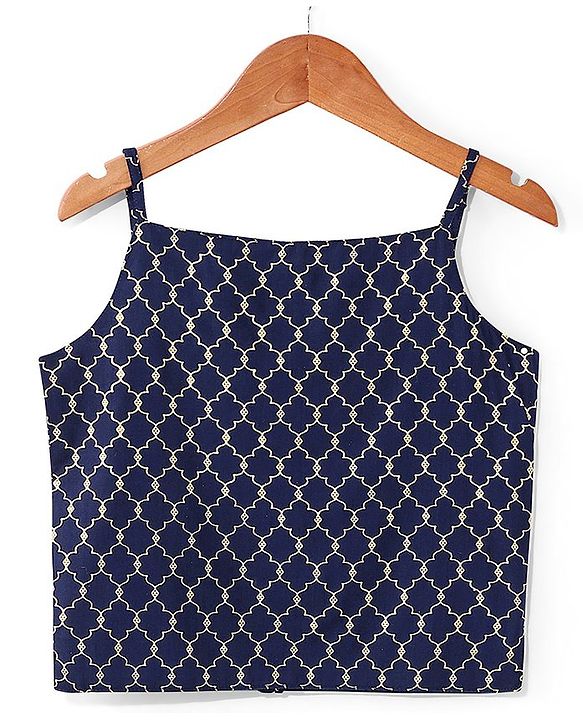 Pine Kids Woven Top & Palazzo set with Floral Printed Full Sleeves Jacket -Blue