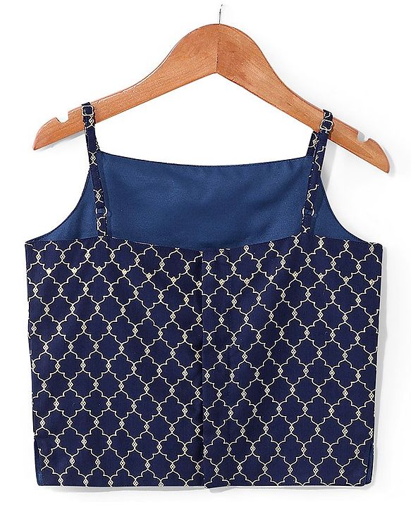 Pine Kids Woven Top & Palazzo set with Floral Printed Full Sleeves Jacket -Blue