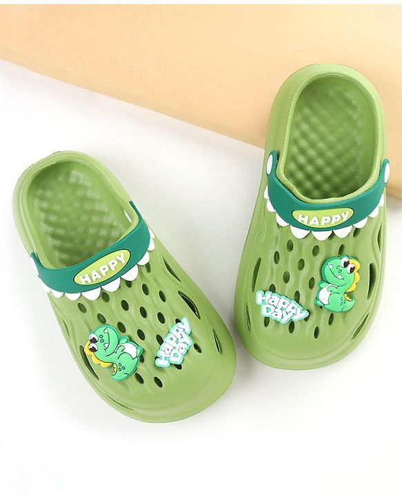 Cute Walk by Babyhug Clogs With Dino Applique - Green