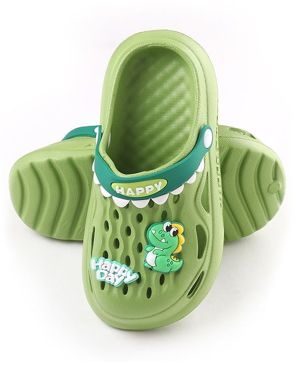 Cute Walk by Babyhug Clogs With Dino Applique - Green