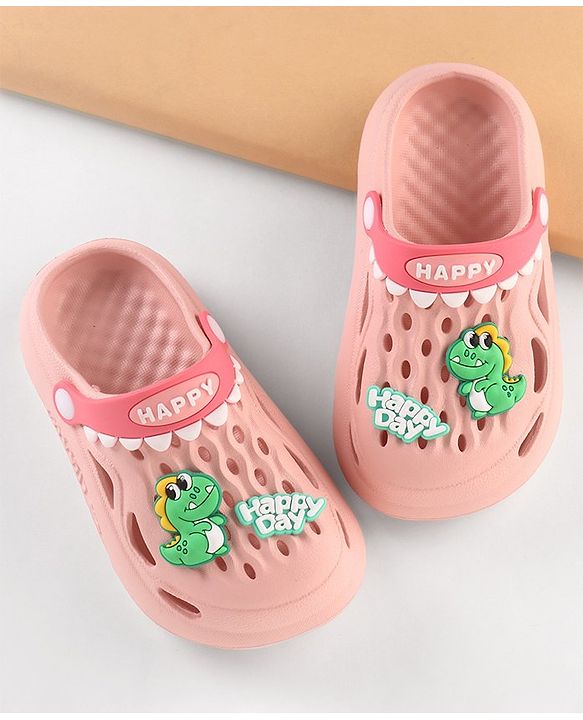 Cute Walk by Babyhug Clogs With Dino Applique - Pink