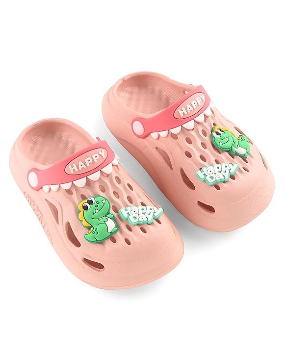 Cute Walk by Babyhug Clogs With Dino Applique - Pink
