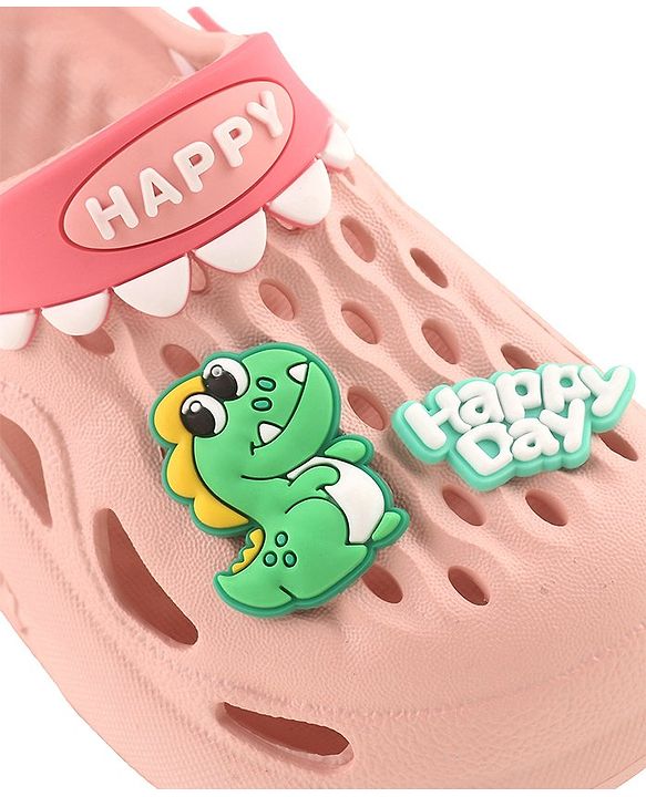 Cute Walk by Babyhug Clogs With Dino Applique - Pink