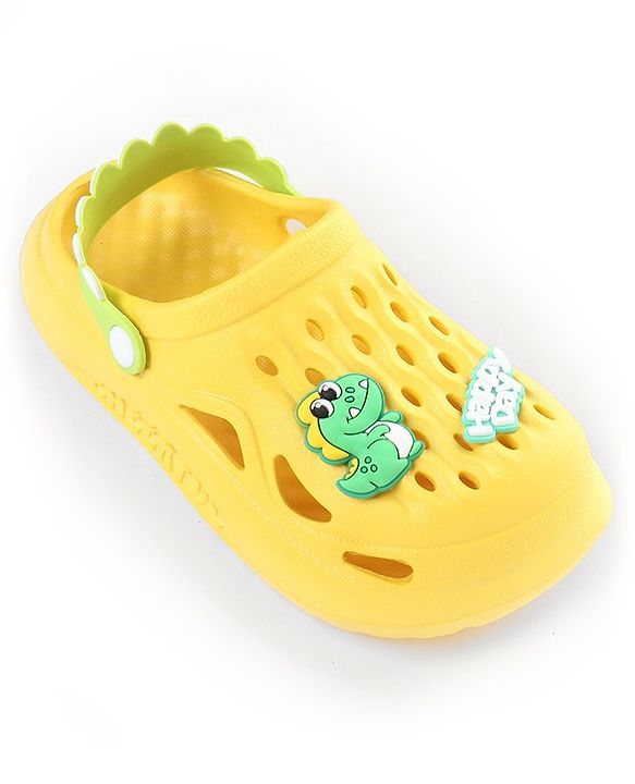 Cute Walk by Babyhug Clogs With Dino Applique - Yellow