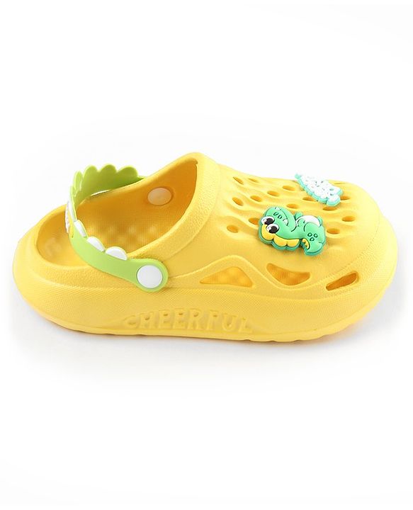 Cute Walk by Babyhug Clogs With Dino Applique - Yellow