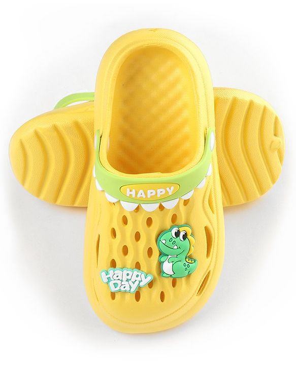 Cute Walk by Babyhug Clogs With Dino Applique - Yellow